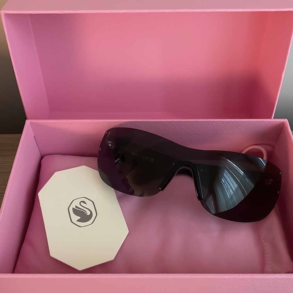 Swarovski Crystal Black Sunglasses with Silver/Clear Crystals